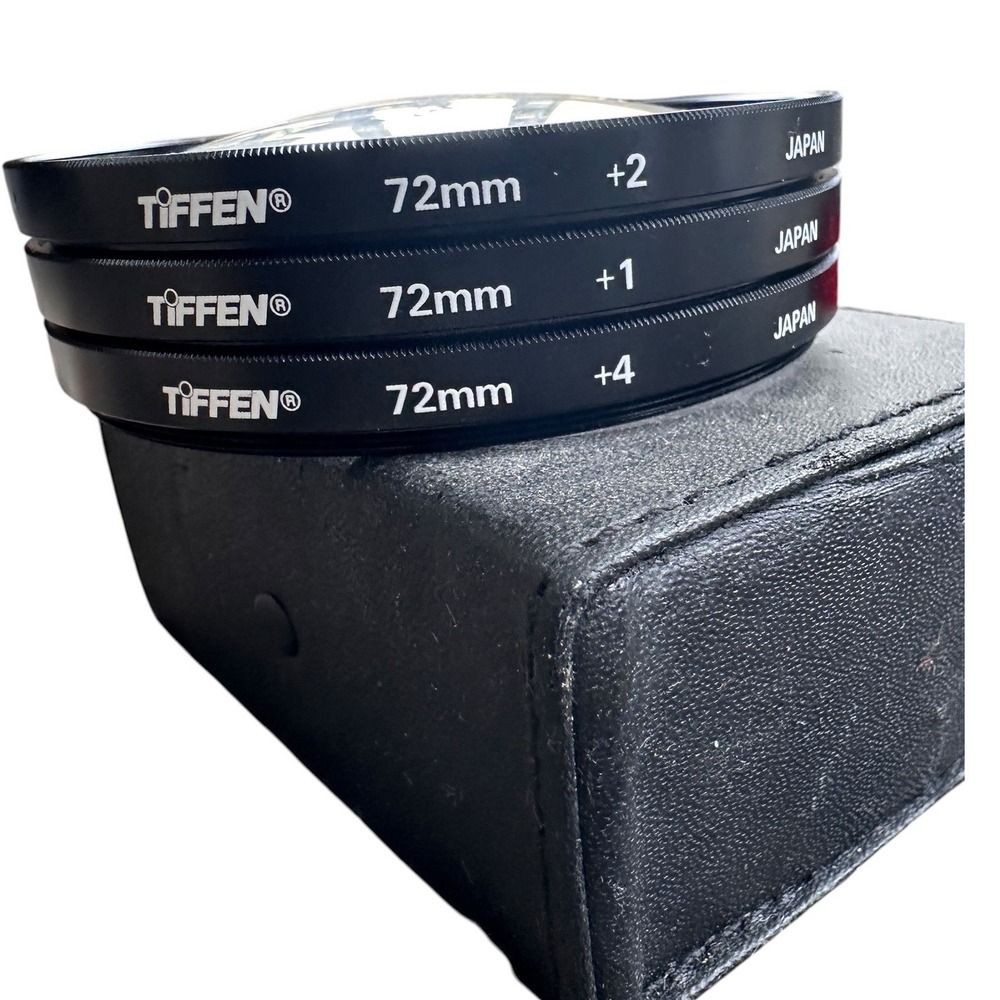 Tiffen 72mm Close-Up Lens Filter Set +1 +2 +4 Black Good Macro Photography Japan